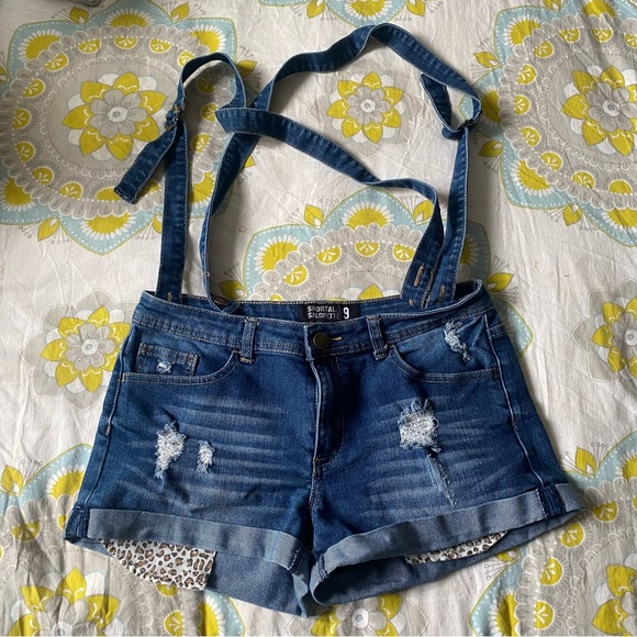 Salopette Jeans Shorts - Picture 1 of 5